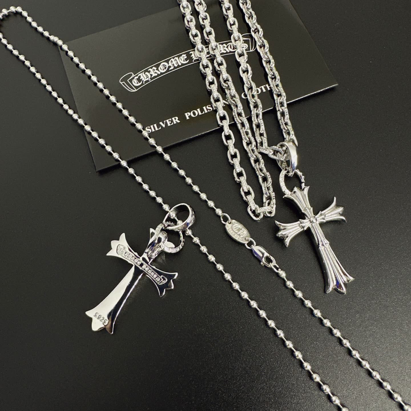 Chrome Hearts Silver Cross Pendant Necklace